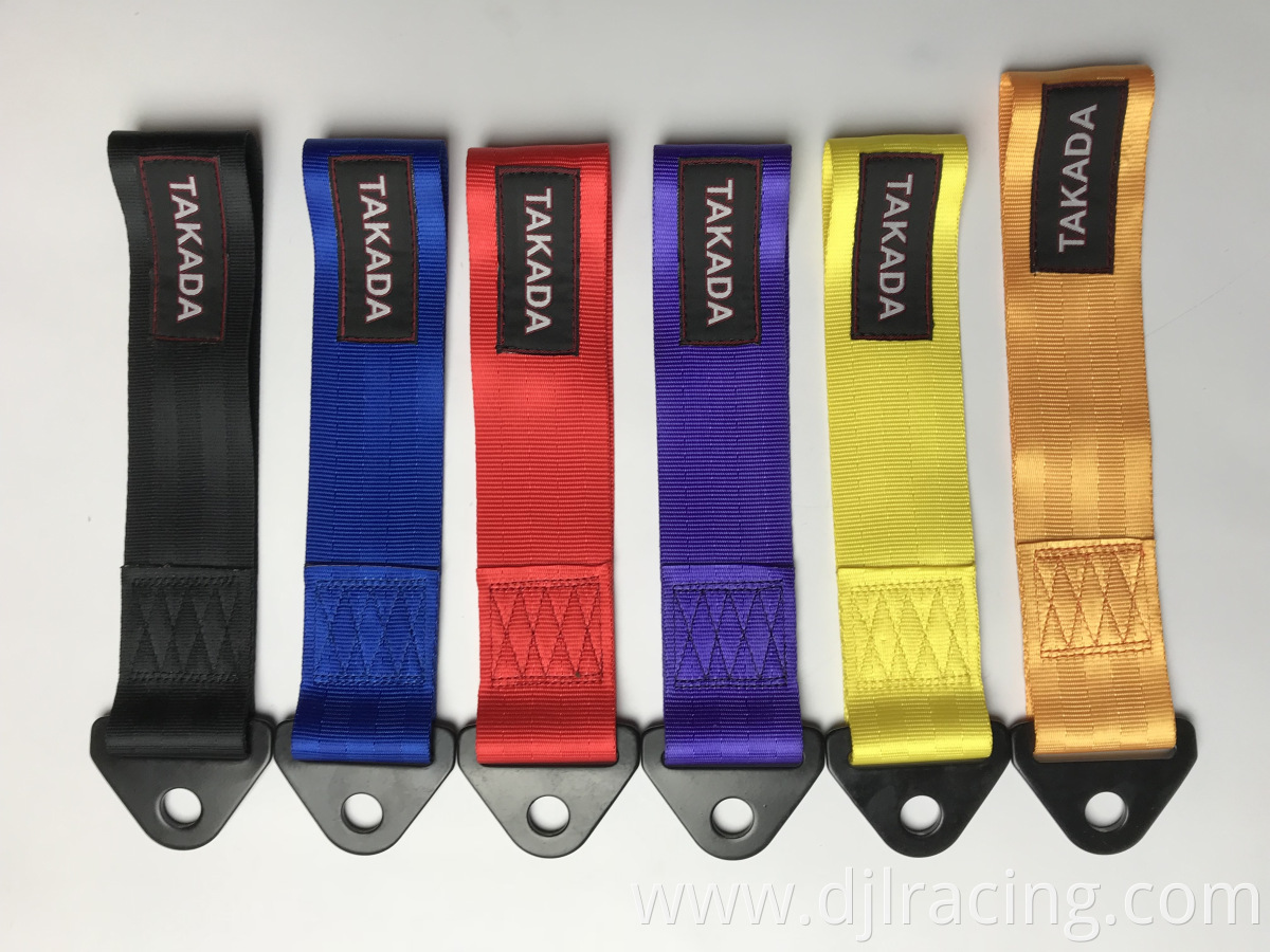 Top sale 2 tons polyester material custom heavy duty emergency tow strap with hooks